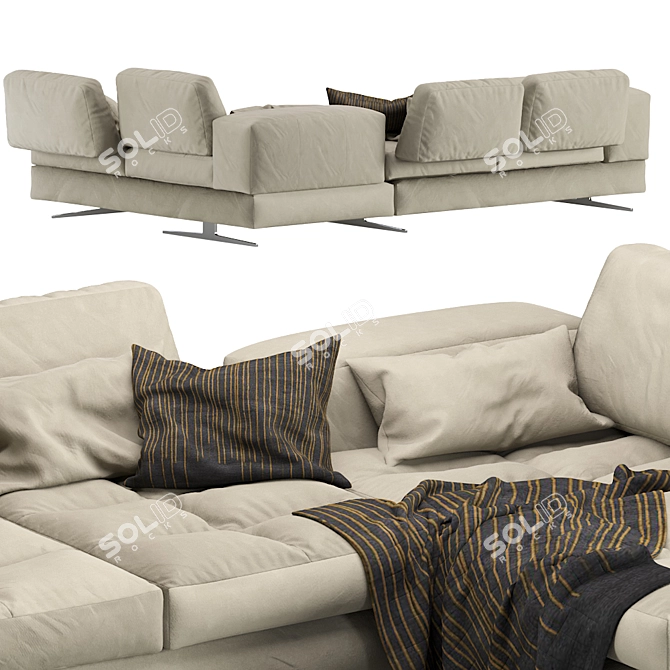 Modular Sofa Blues MaxDivani - Stylish and Versatile 3D model image 2