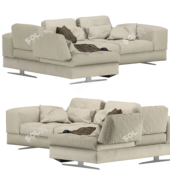 Modular Sofa Blues MaxDivani - Stylish and Versatile 3D model image 4