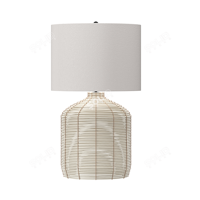 Elegant Cambria Rattan Table Lamp 3D model image 1