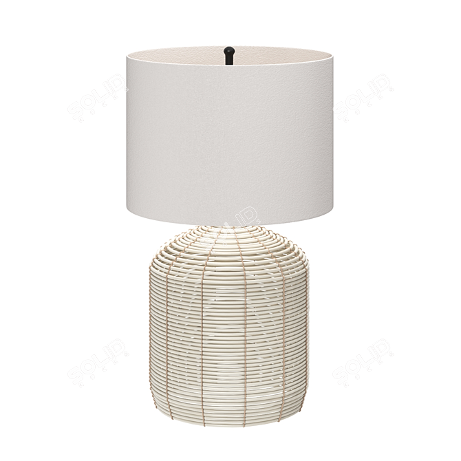 Elegant Cambria Rattan Table Lamp 3D model image 2