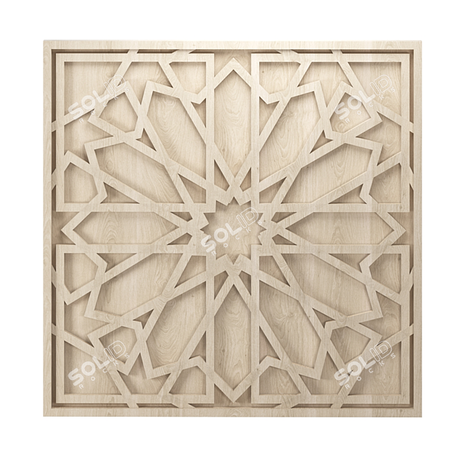 Whitewashed Wood Wall Art: Minimalistic Elegance 3D model image 1