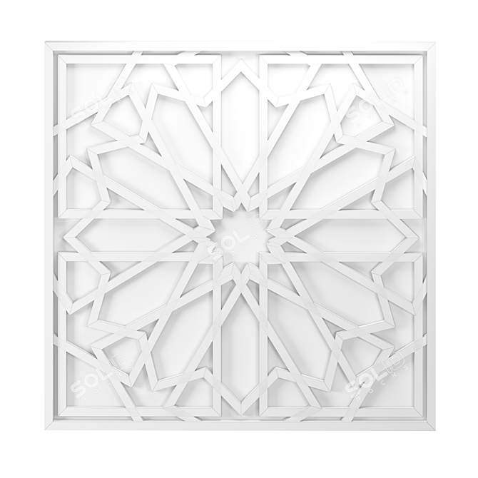 Whitewashed Wood Wall Art: Minimalistic Elegance 3D model image 2