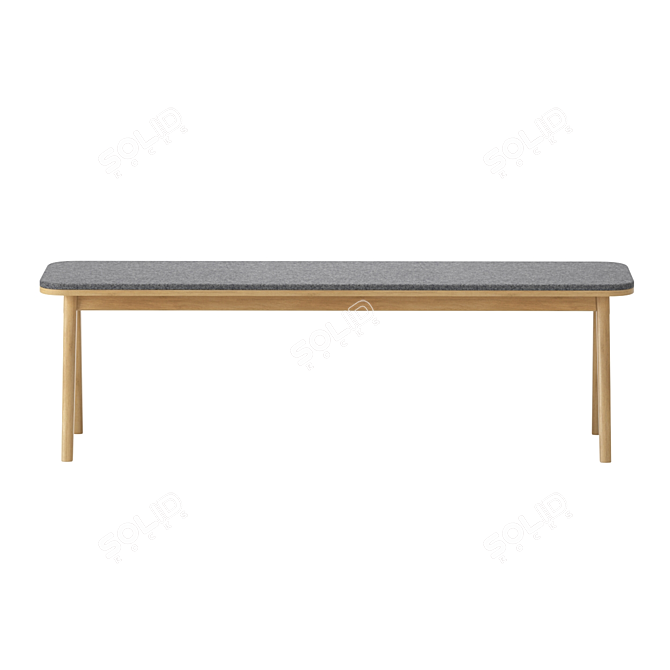 Stylish Haru Bench: Modern, Compact, and Functional 3D model image 2