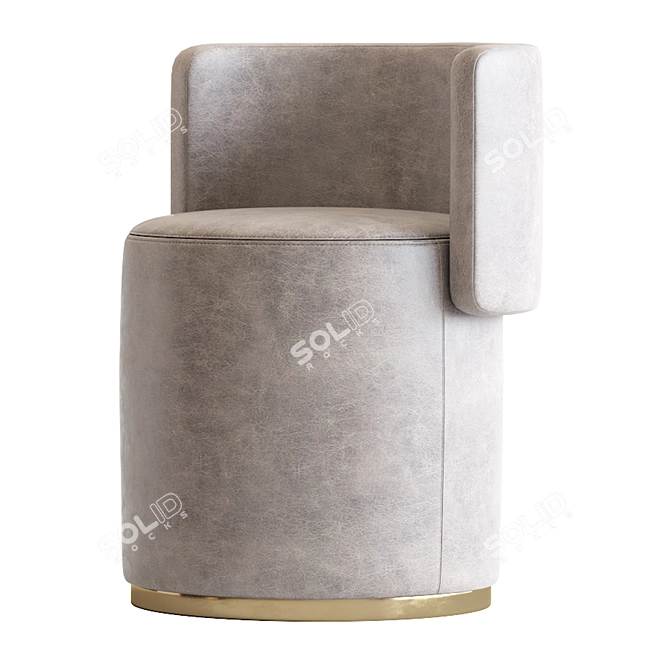 Luxury Leather Love Seat Pouf 3D model image 3