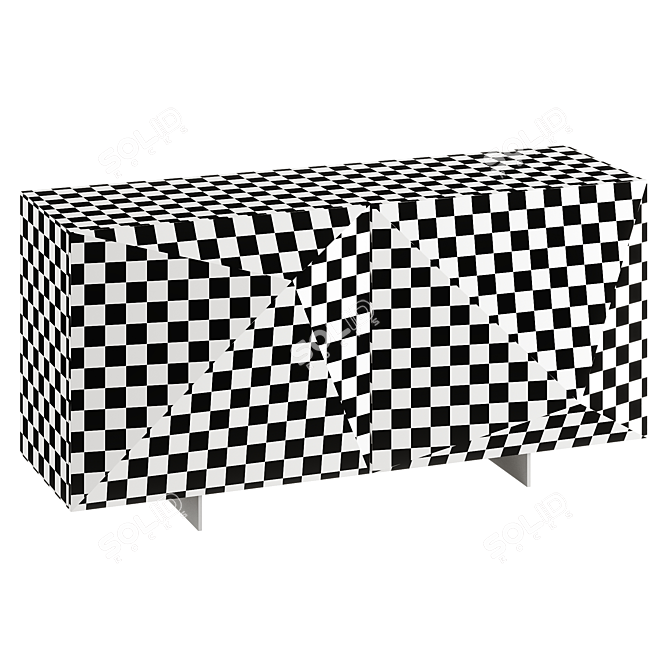 Cattelan Kayak 2021 Metal Brass Console 3D model image 7