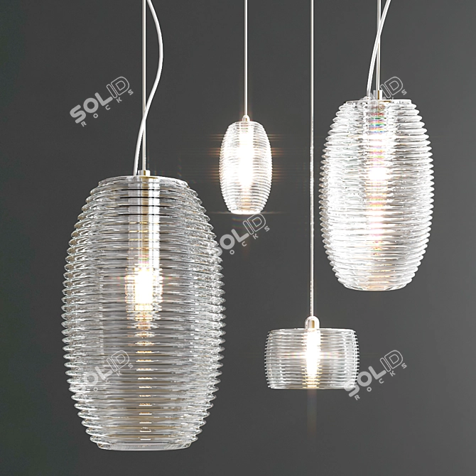 Damasco SP Pendant: Elegant Nickel Design 3D model image 1