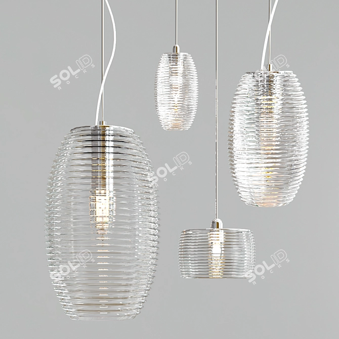 Damasco SP Pendant: Elegant Nickel Design 3D model image 2