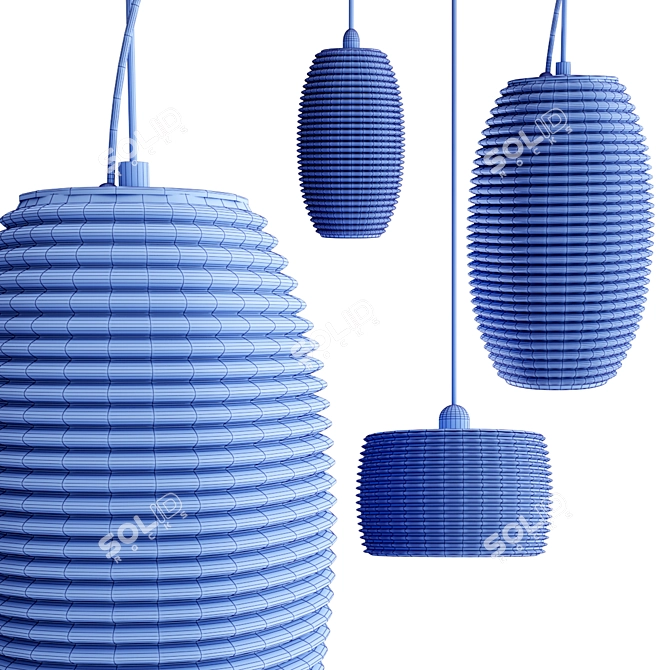 Damasco SP Pendant: Elegant Nickel Design 3D model image 3