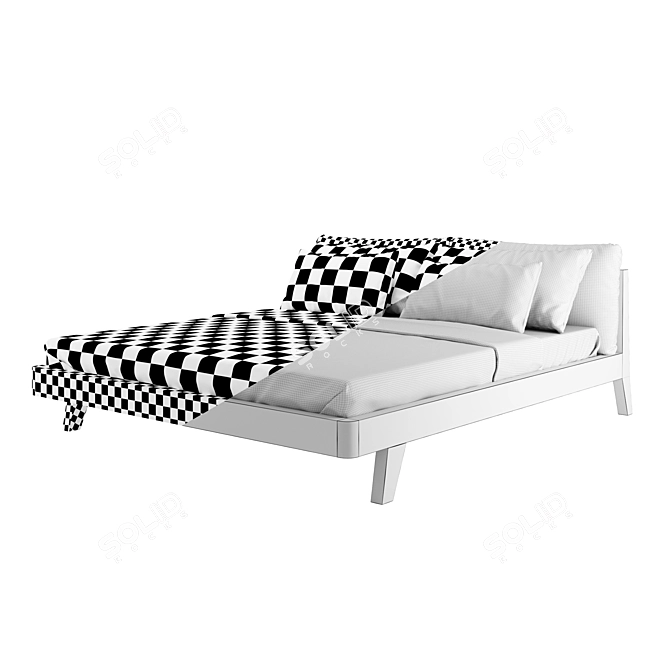 Sleek Scandinavian Design: Mikkel Bed 3D model image 5