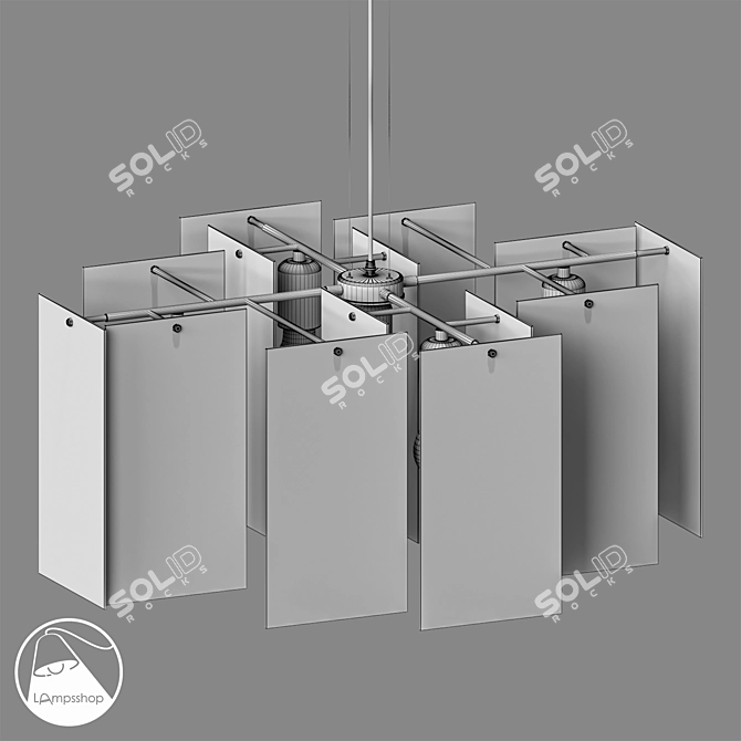 Curtains Chandelier: Elegant Lighting Solution 3D model image 2