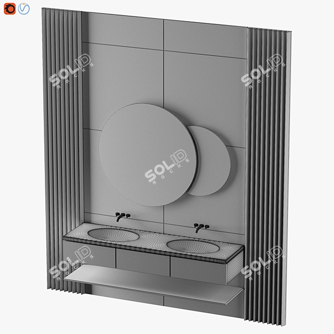 Modern White Bathroom Collection 3D model image 5