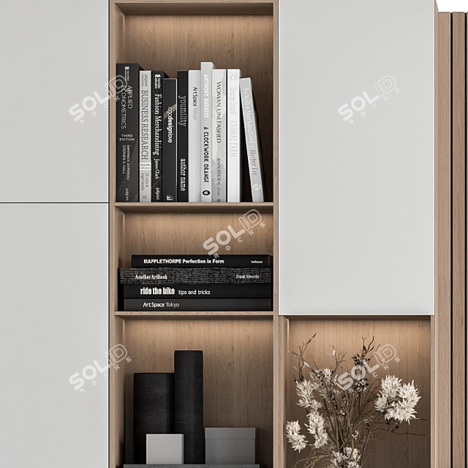 Elegant White and Wood Hallway Set 3D model image 5