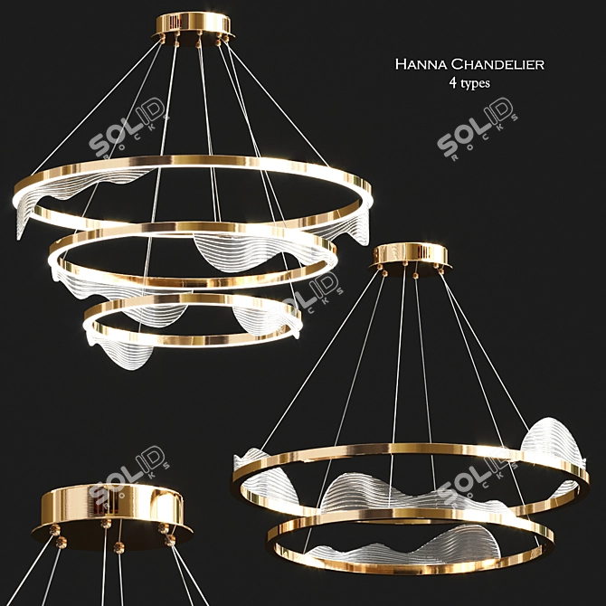 Hanna Chandelier: Modern, Stylish, and Versatile! 3D model image 1