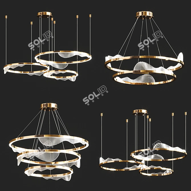 Hanna Chandelier: Modern, Stylish, and Versatile! 3D model image 2