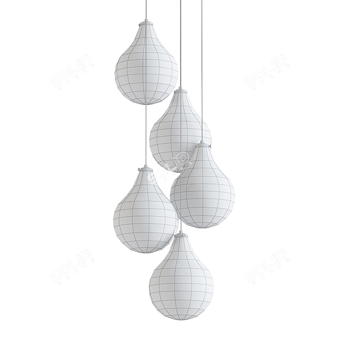 Elegant Teardrop Chandelier 3D model image 2