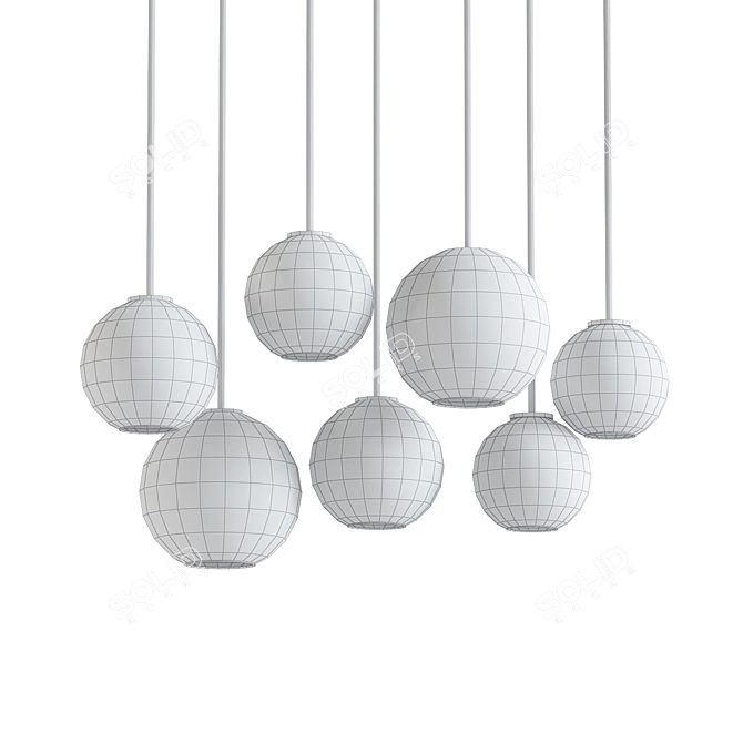 Elegant Multiport Chandelier 3D model image 2