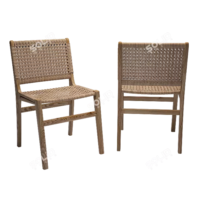 Olympus Rattan Dining Chair: Elegant and Comfortable 3D model image 1