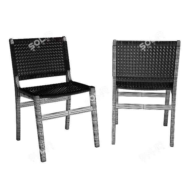 Olympus Rattan Dining Chair: Elegant and Comfortable 3D model image 2