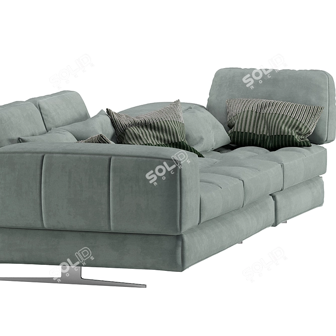 Blues Velvet Modular Sofa 3D model image 6