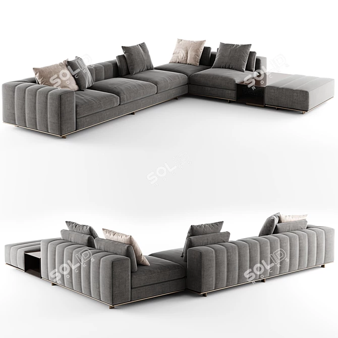 Luxurious Minotti Freeman Duvet Sofa 3D model image 2