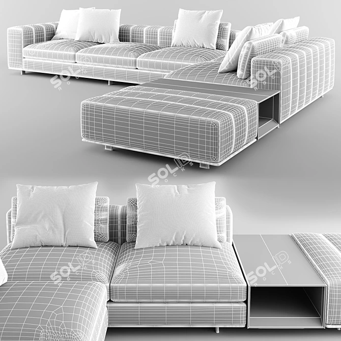 Luxurious Minotti Freeman Duvet Sofa 3D model image 7