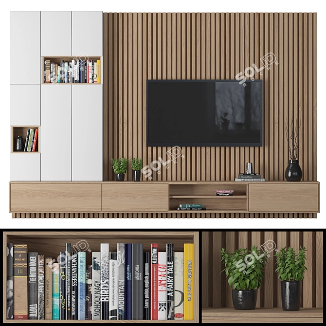 Modular TV Wall Unit 047 3D model image 1