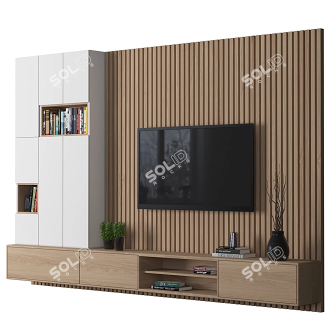 Modular TV Wall Unit 047 3D model image 4