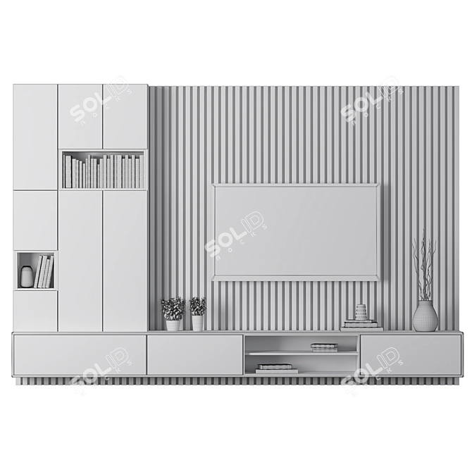 Modular TV Wall Unit 047 3D model image 5