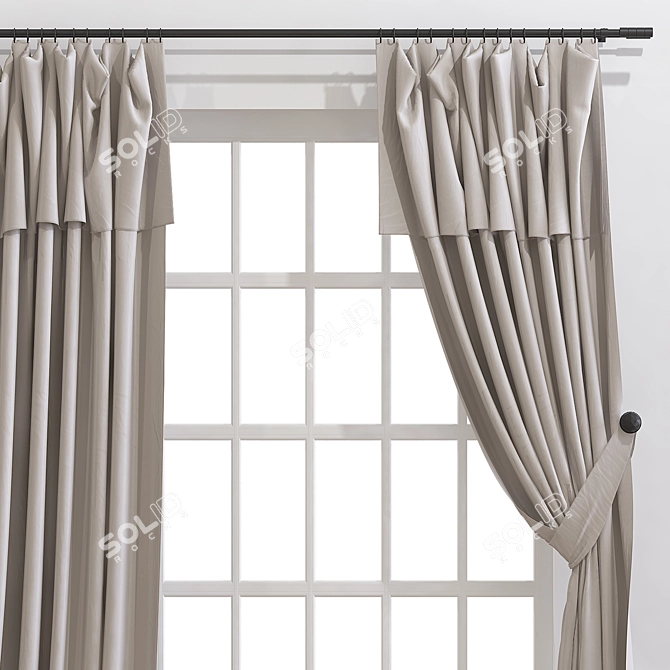  3D Curtain with 886 Pattern 3D model image 2