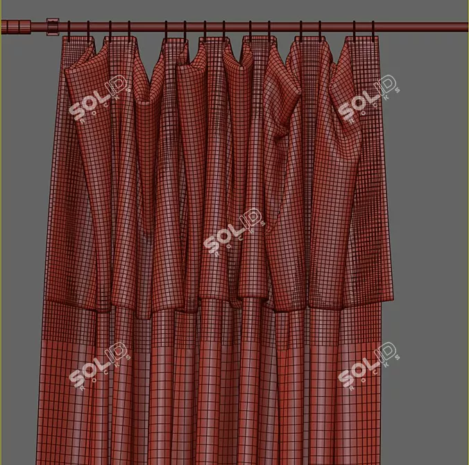  3D Curtain with 886 Pattern 3D model image 3