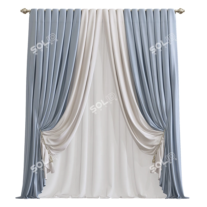 Modern Foldable Curtain 3D model image 1