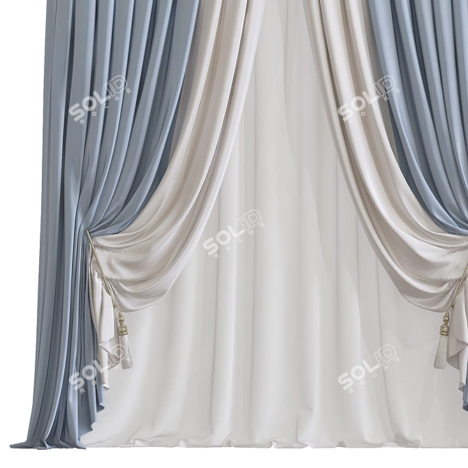 Modern Foldable Curtain 3D model image 2