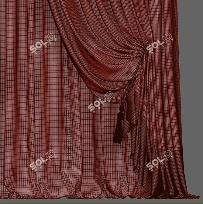 Modern Foldable Curtain 3D model image 3