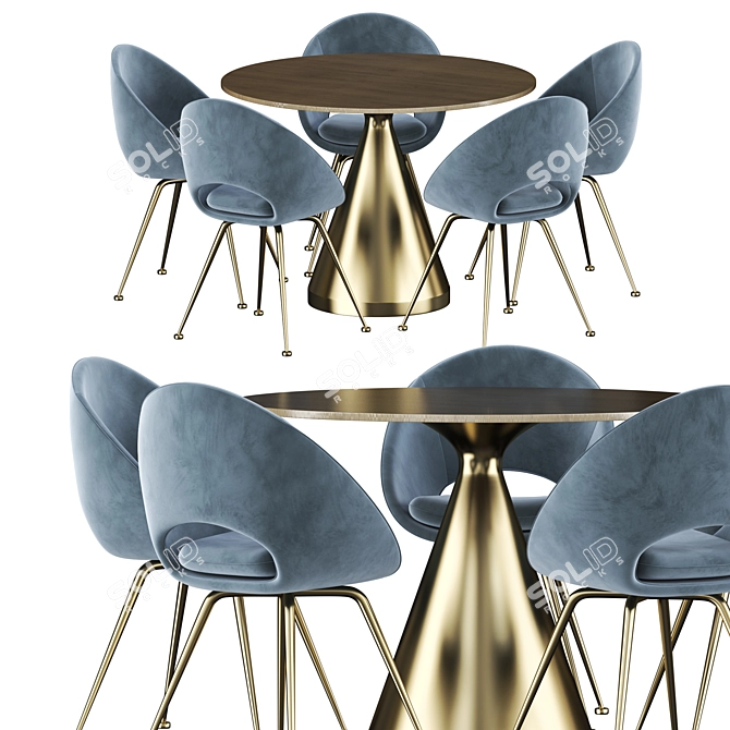 Title: Elegant Silhouette Round Table Chair 3D model image 1