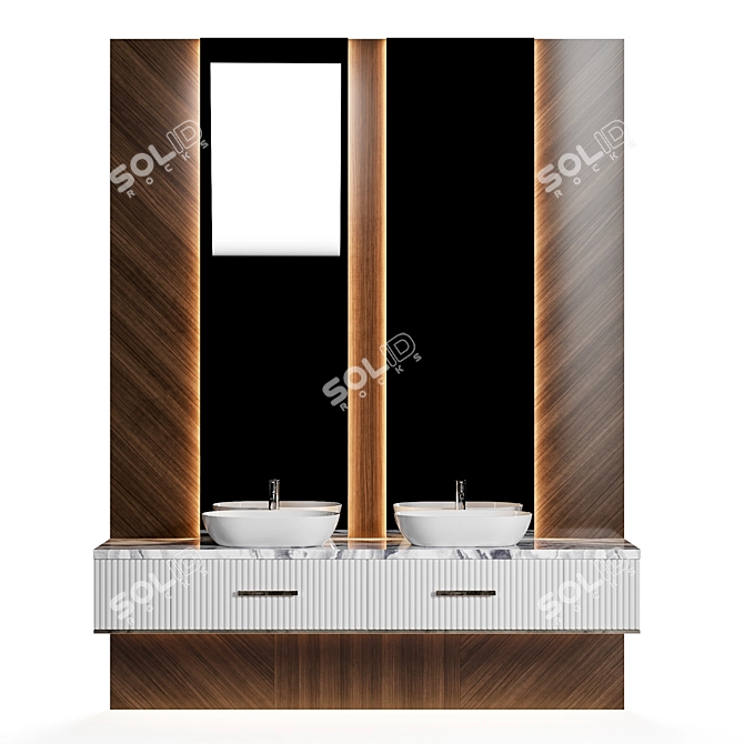 Modern Bathroom Furniture Set 3D model image 1