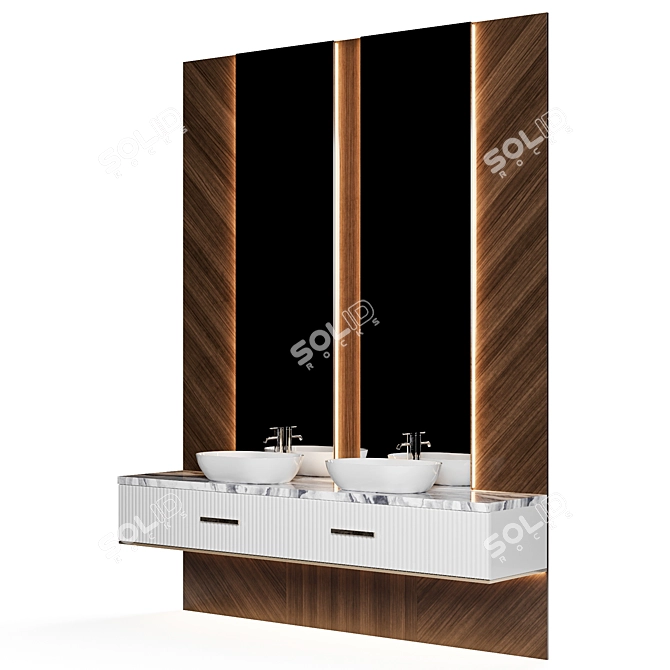 Modern Bathroom Furniture Set 3D model image 2