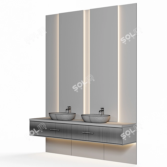 Modern Bathroom Furniture Set 3D model image 5