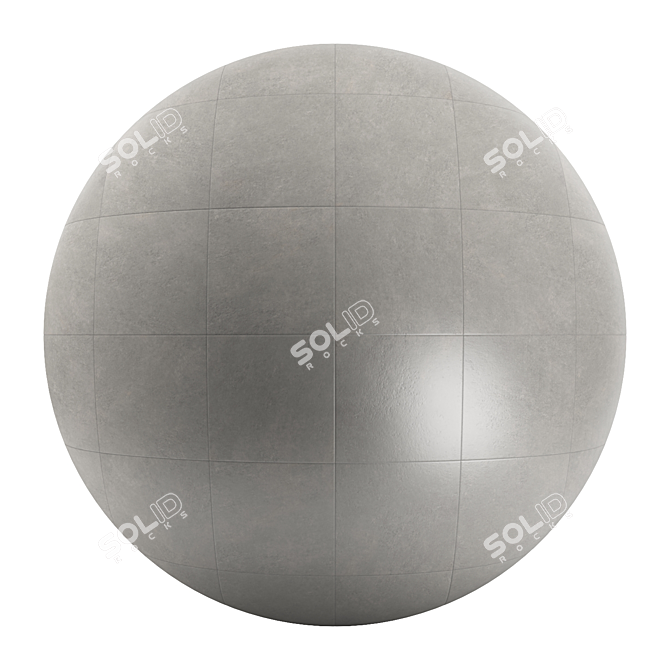 Cumulus Gray Concrete Floor Tile - 4x4 PBR 4k Seamless 3D model image 1