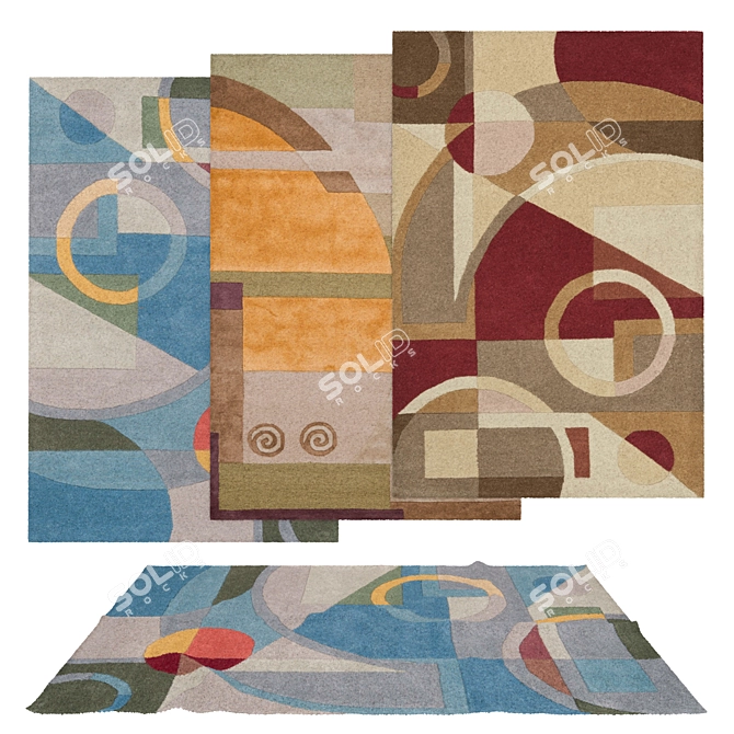  Versatile Set of 6 Rugs 3D model image 1