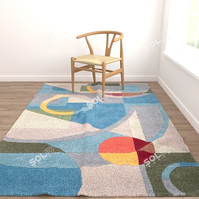  Versatile Set of 6 Rugs 3D model image 3