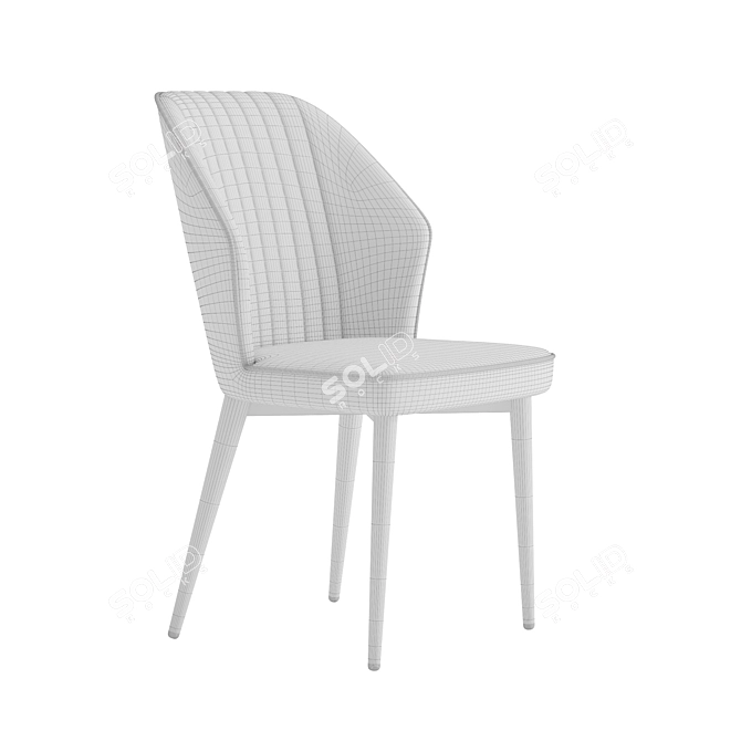 Velvet Berg Chair - Wine Red 3D model image 2