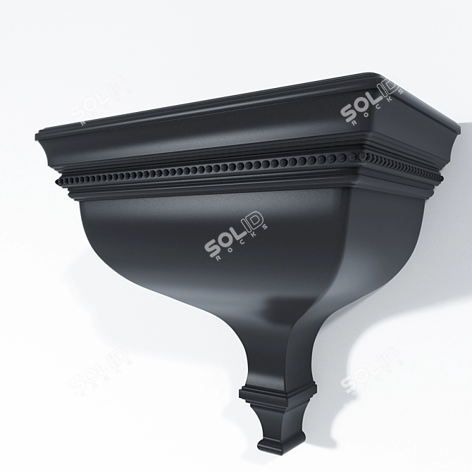 Classic Black Wall Corbel: Sheffield Elegance 3D model image 1