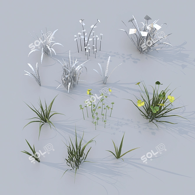 Lush Landscape Grass 10-Pack 3D model image 5