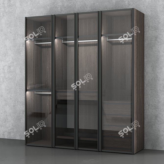 Elegant Italian Glass Wardrobe: Scrigno by Sangiacomo 3D model image 1