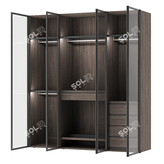 Elegant Italian Glass Wardrobe: Scrigno by Sangiacomo 3D model image 2