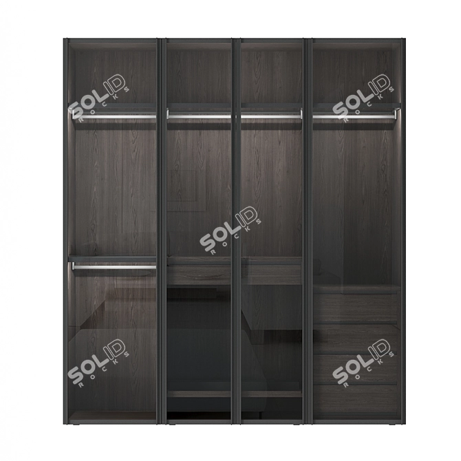 Elegant Italian Glass Wardrobe: Scrigno by Sangiacomo 3D model image 3