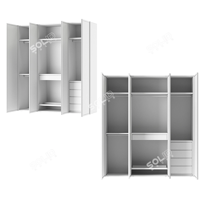 Elegant Italian Glass Wardrobe: Scrigno by Sangiacomo 3D model image 4