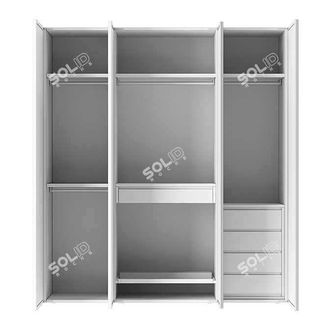 Elegant Italian Glass Wardrobe: Scrigno by Sangiacomo 3D model image 6