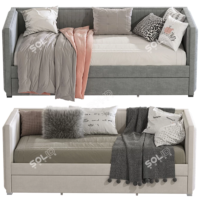 Modern Convertible Sofa Bed 3D model image 2