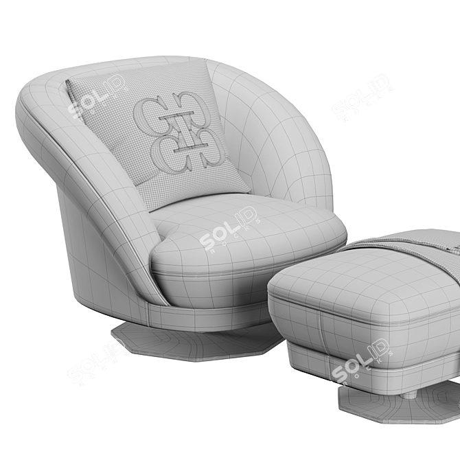 Grilli Space Armchair: Comfy Design and Elegant Style 3D model image 7